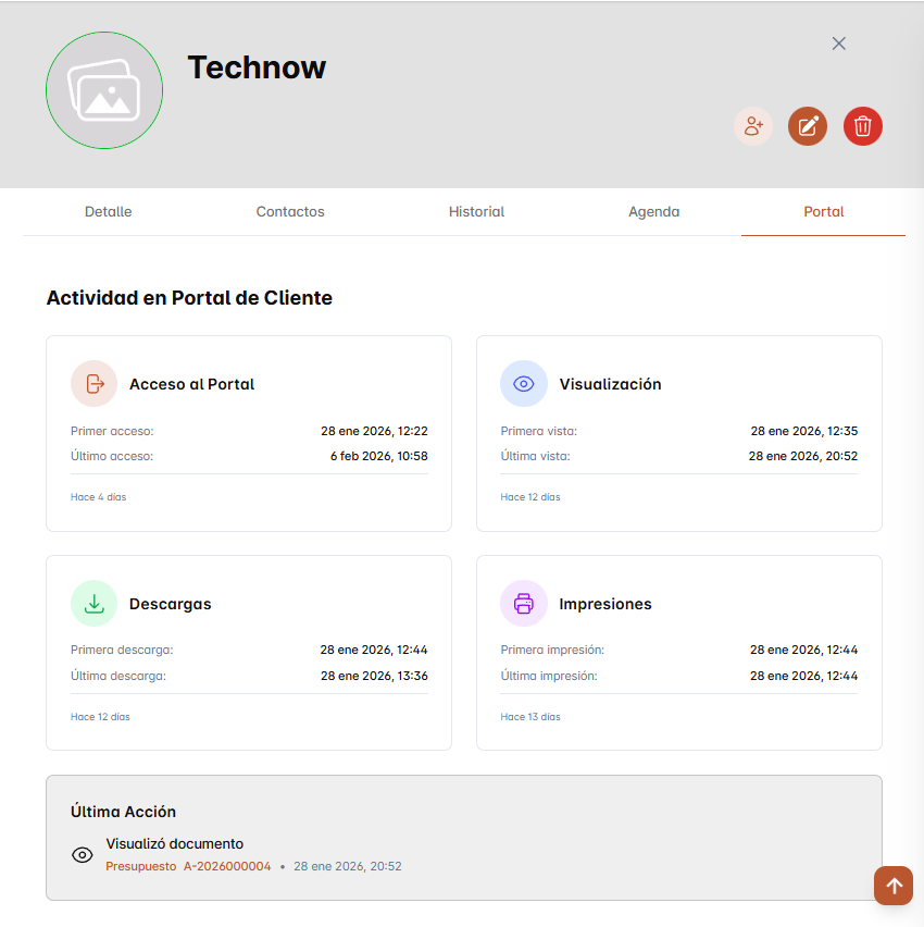 Trackin del portal de Kiby ERP
