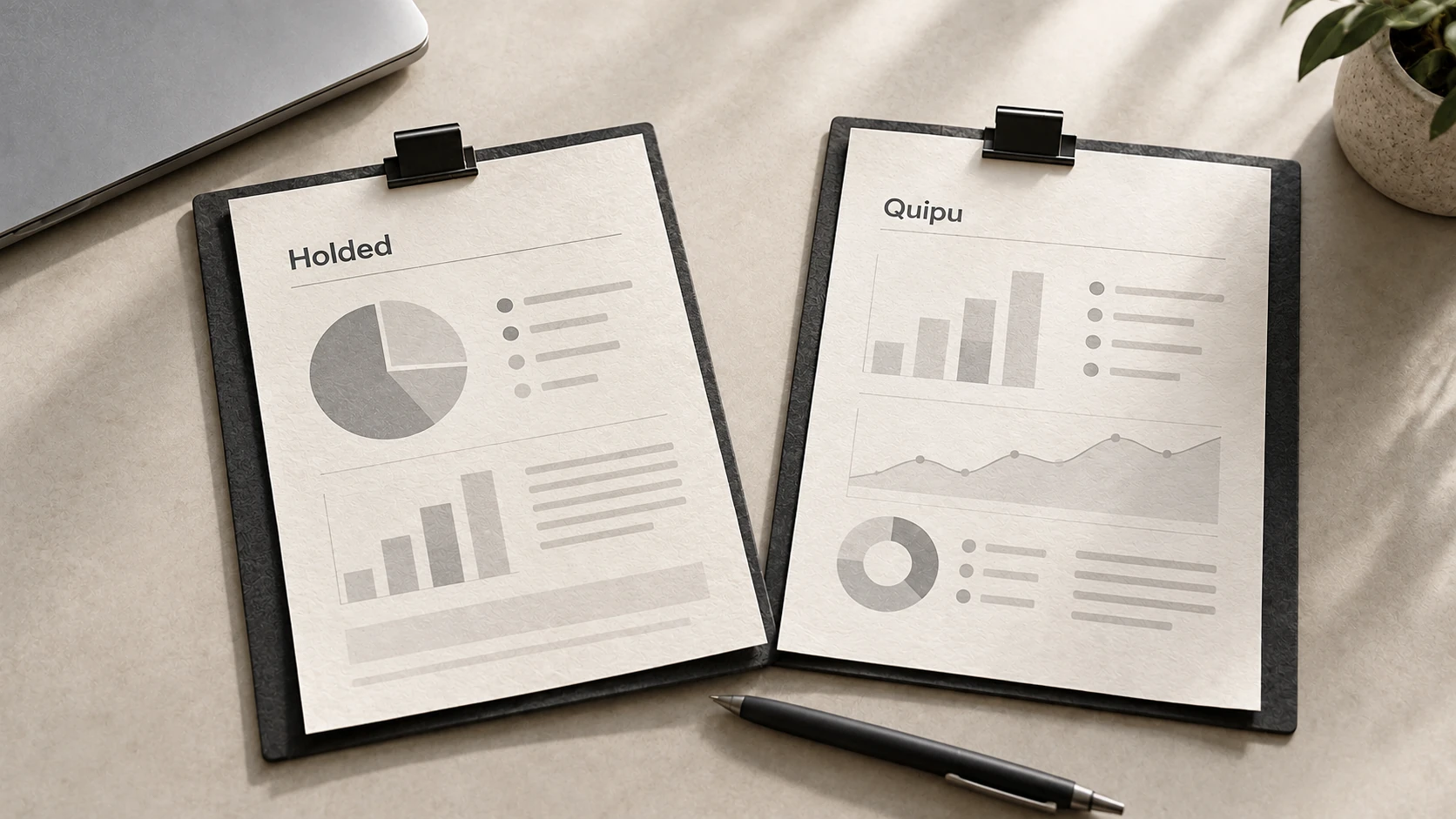 Comparativa Holded vs Quipu: facturas, contabilidad, CRM, TPV, RRHH y precio del usuario extra