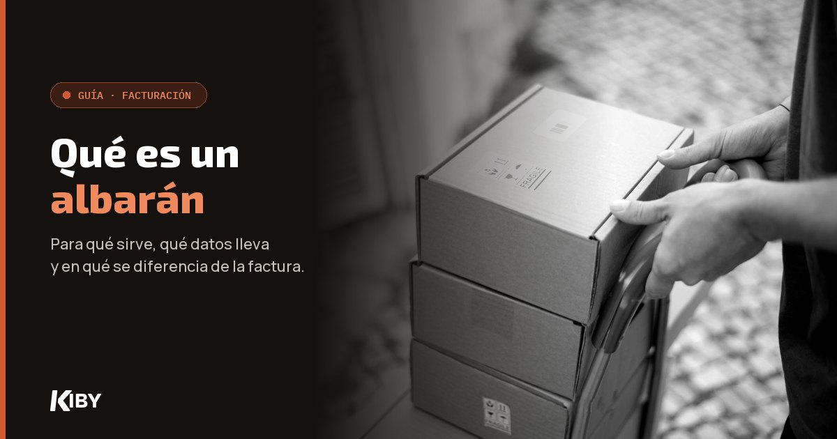 Manos entregando una caja de cartón, con el título «Qué es un albarán»